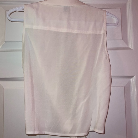 Forever 21 cream front tie button up muscle tank top - Picture 2 of 3